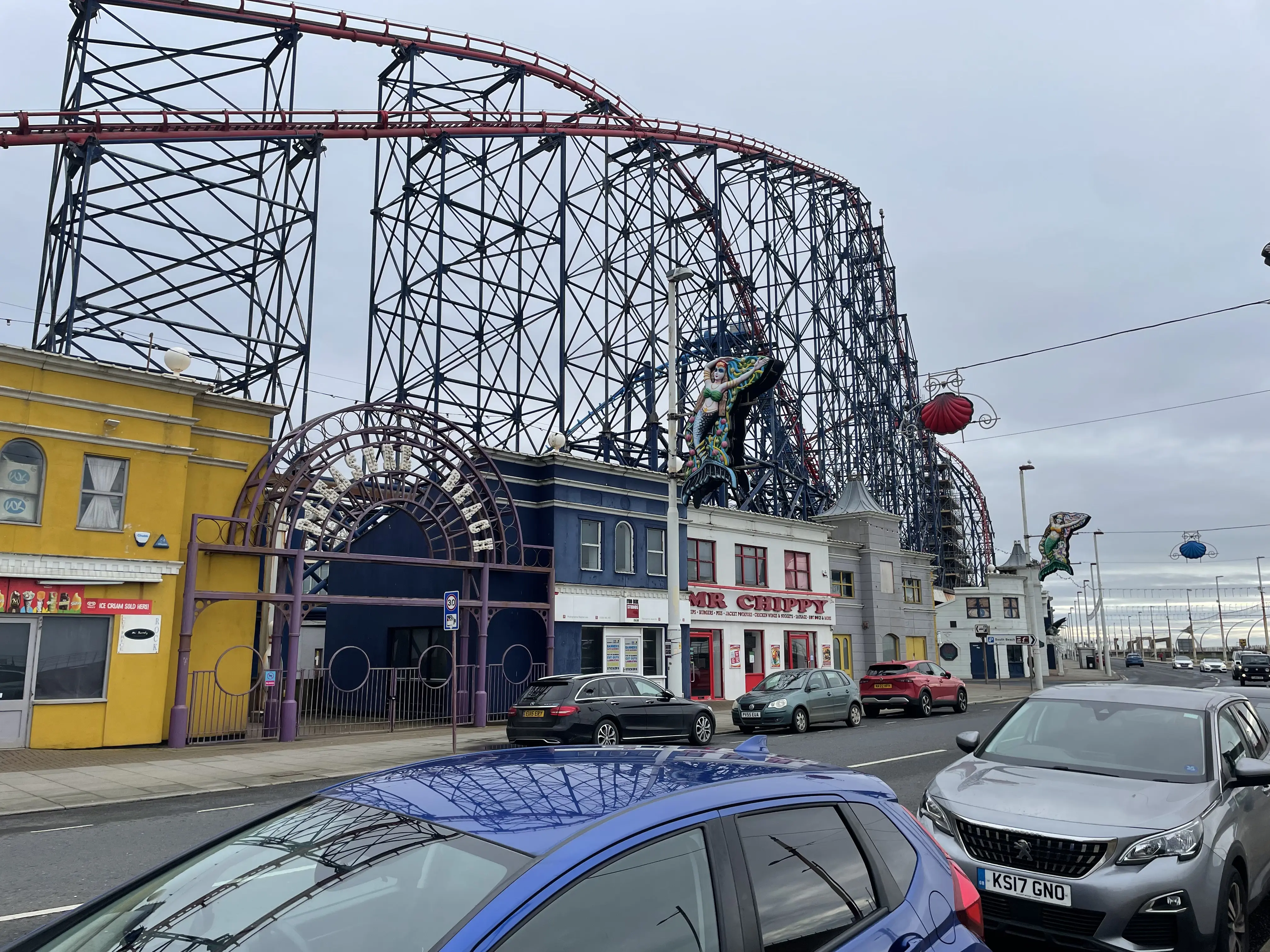 View of drive up to Watson Road from North Blackpool on the promenade