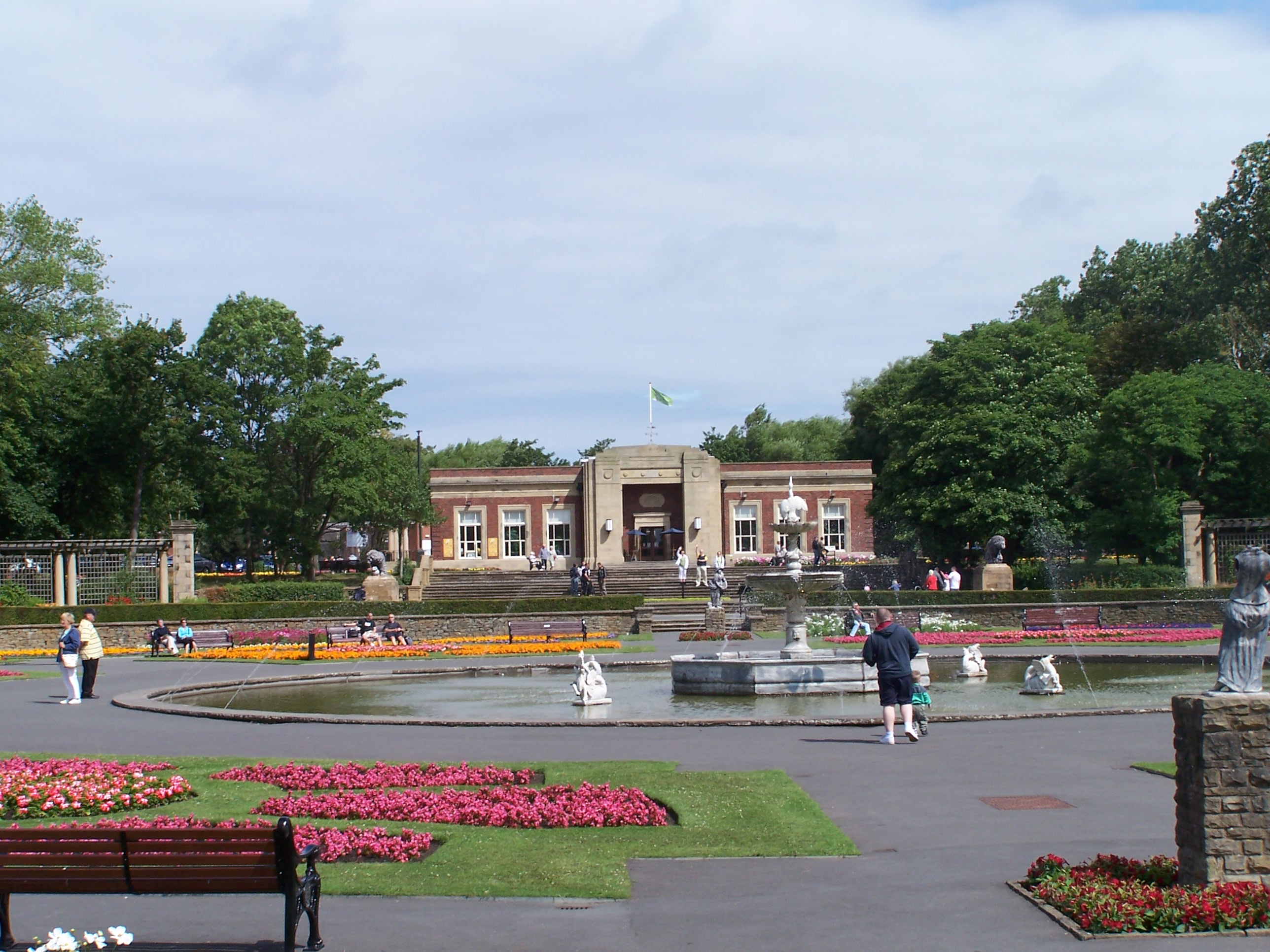 The Italian Gardens and Art Deco café in Stanley Park, Blackpool